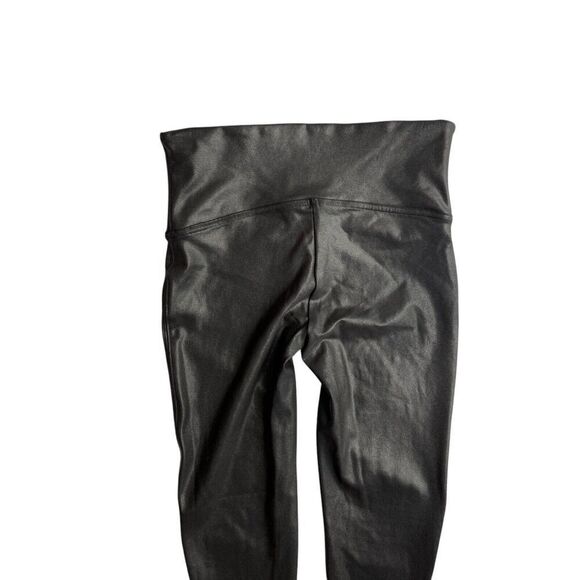 Spanx Womens Faux Leather Leggings Stretch Pants Color Black Size Large Petite - Picture 8 of 11